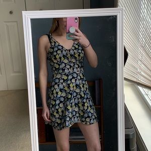 Black Flower Printed Dress